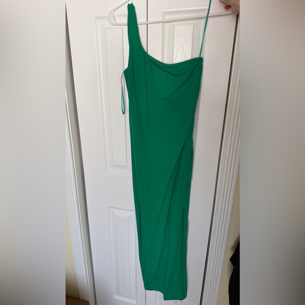 Elegant Green Draped Dress
